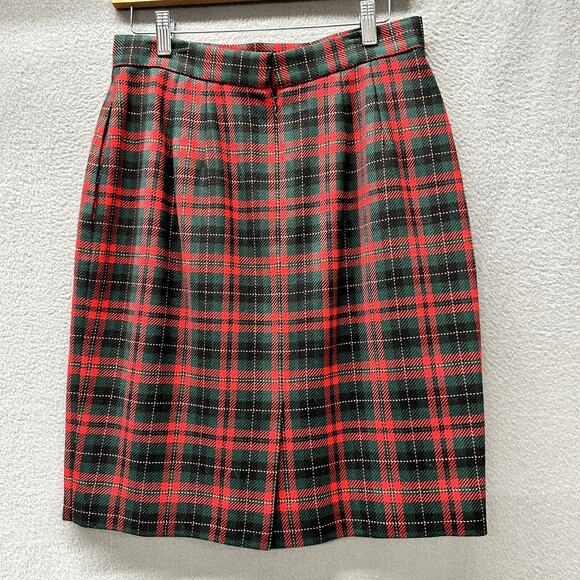 Vintage Talbots Skirt Womens 10 (29x22 ACTUAL) Wool Tartan Plaid Knee Length USA - Picture 3 of 9